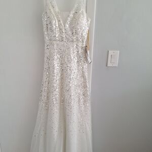 Say Yes To The Prom, White Sequin Dress